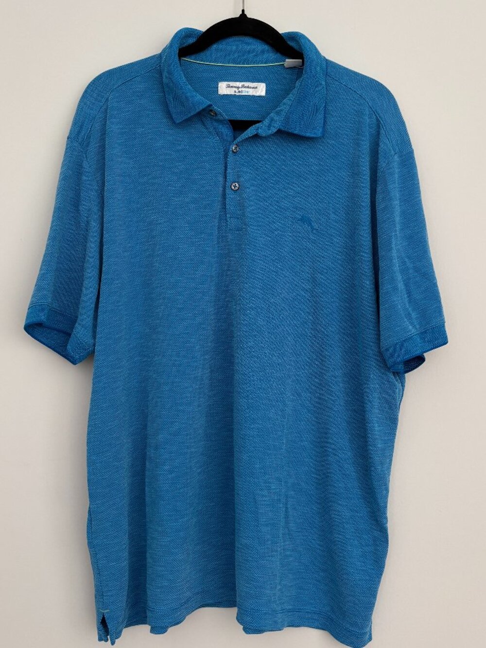 Tommy Bahama Island Zone Men’s Blue Textured Short Sleeve Polo Shirt Preppy XL